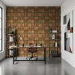Brick wallpaper Natural design Earth and Moss Green Tones