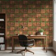 Papel Pintado Bricks Diseño Natural Tonos Tierra y Verde Musgo