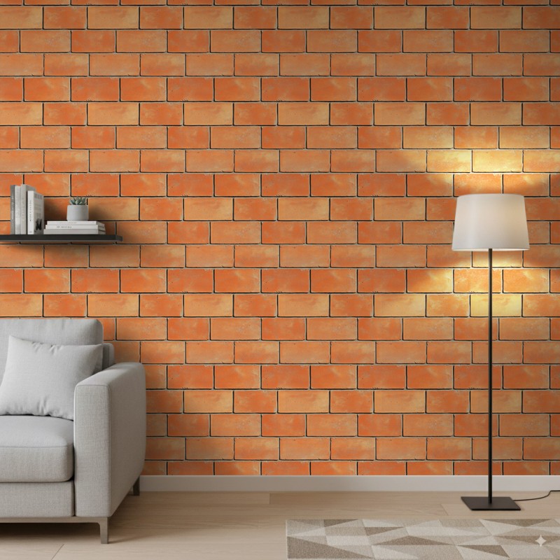 Tapete Ziegel Klassisches Design Gealterte Rottöne