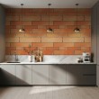 Brick wallpaper Classic design Burnt Orange Tones