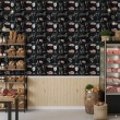 Commercial Wallpaper Gourmet Line Culinary Design Black Tones