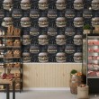 Papier Peint Commercial Gourmet Line Design Culinaire Burgers Tons Noirs