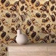 Papel Pintado Comercial Gourmet Line Diseño Granos de Café Tonos Marrón