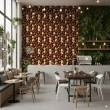 Papier Peint Commercial Gourmet Line Design Grains de Café Tons Marron et Chair