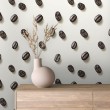 Papier Peint Commercial Gourmet Line Design Grains de Café Tons Beige et Marron