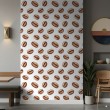 Commercial Wallpaper Gourmet Line Coffee Beans Design Beige and Light Brown Tones