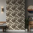 Commercial Wallpaper Gourmet Line Bakery Design Beige and Brown Tones