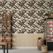 Commercial Wallpaper Gourmet Line Bakery Design Beige and Brown Tones