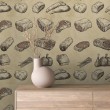 Gewerbliche Tapete Modell Gourmet Fleischschnitt-Design Beigetöne