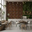 Commercial wallpaper model Pantry spice and legume jars design brown tones