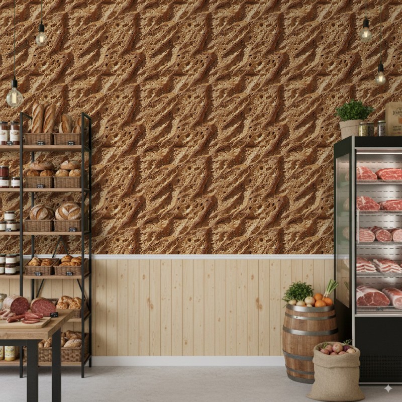 Gewerbliche Tapete Modell Bakery handwerkliche Brotstruktur-Design Brauntöne