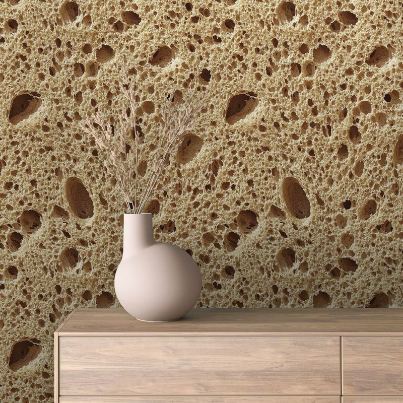 Carta da parati commerciale modello Bread design texture pane fresco toni beige