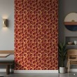 Commercial wallpaper model Pizza pepperoni design red and gold tones