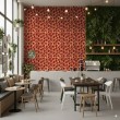 Commercial wallpaper model Pizza pepperoni design red and gold tones