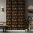 Commercial wallpaper model Pantry spice jars design brown and amber tones