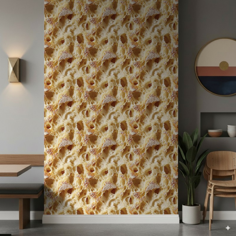 Commercial wallpaper model Bread artisan bread texture design yellow gold and beige tones