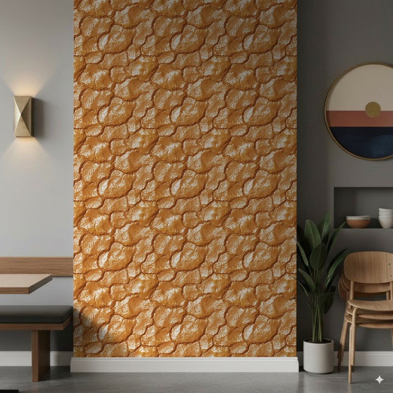 Commercial wallpaper model Bread bread crust texture design yellow and copper tones