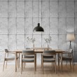 Carta da parati effetto cemento modello Loft design pannelli con viti grigio chiaro