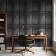 Concrete wallpaper model Shadow aged panel design graphite black