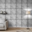 Concrete wallpaper model Grid bolt panel design concrete gray