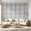 Concrete wallpaper model Grid bolt panel design concrete gray