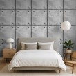 Concrete wallpaper model Grid bolt panel design concrete gray