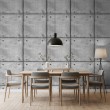 Beton Tapete Modell Grid Paneeldesign mit Schrauben beton grau