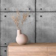 Concrete wallpaper model Grid bolt panel design concrete gray