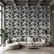 Concrete wallpaper model Cube 3D geometric design cement gray
