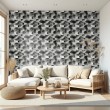 Concrete wallpaper model Cube 3D geometric design cement gray