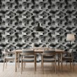 Concrete wallpaper model Cube 3D geometric design cement gray