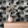 Concrete wallpaper model Cube 3D geometric design cement gray