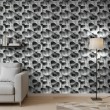 Concrete wallpaper model Flow 3D geometric design steel gray