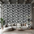 Concrete wallpaper model Flow 3D geometric design steel gray
