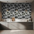 Concrete wallpaper model Flow 3D geometric design steel gray