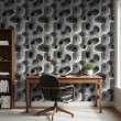 Beton Tapete Modell Wave 3D geometrisches Design beton grau
