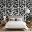 Beton Tapete Modell Wave 3D geometrisches Design beton grau