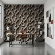 Beton Tapete Modell Prism 3D geometrisches Design steinbeige