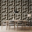 Beton Tapete Modell Vertex 3D geometrisches Design zementbeige