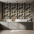 Concrete wallpaper model Vertex 3D geometric design cement beige