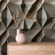 Beton Tapete Modell Crag 3D geometrisches Design steinbeige