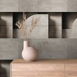 Concrete wallpaper model Arc 3D geometric design cement beige
