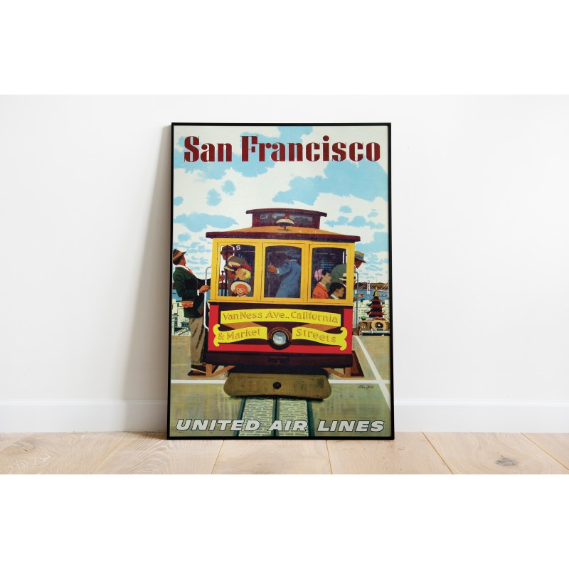 Stampa decorativa Città San Francisco e Houston Texas