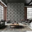 Concrete wallpaper model Prism 3D geometric design cement gray