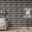 Concrete wallpaper model Prism 3D geometric design dark cement gray