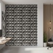 Concrete wallpaper model Prism 3D geometric design dark cement gray