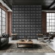 Concrete wallpaper model Block 3D industrial design dark cement gray