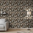 Beton Tapete Modell Crag 3D geometrisches Design steinbeige