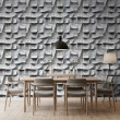 Papel pintado concrete modelo Wave Blocks diseño escultórico tridimensional gris cemento