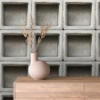 Concrete wallpaper model Cubic three-dimensional block design cement gray